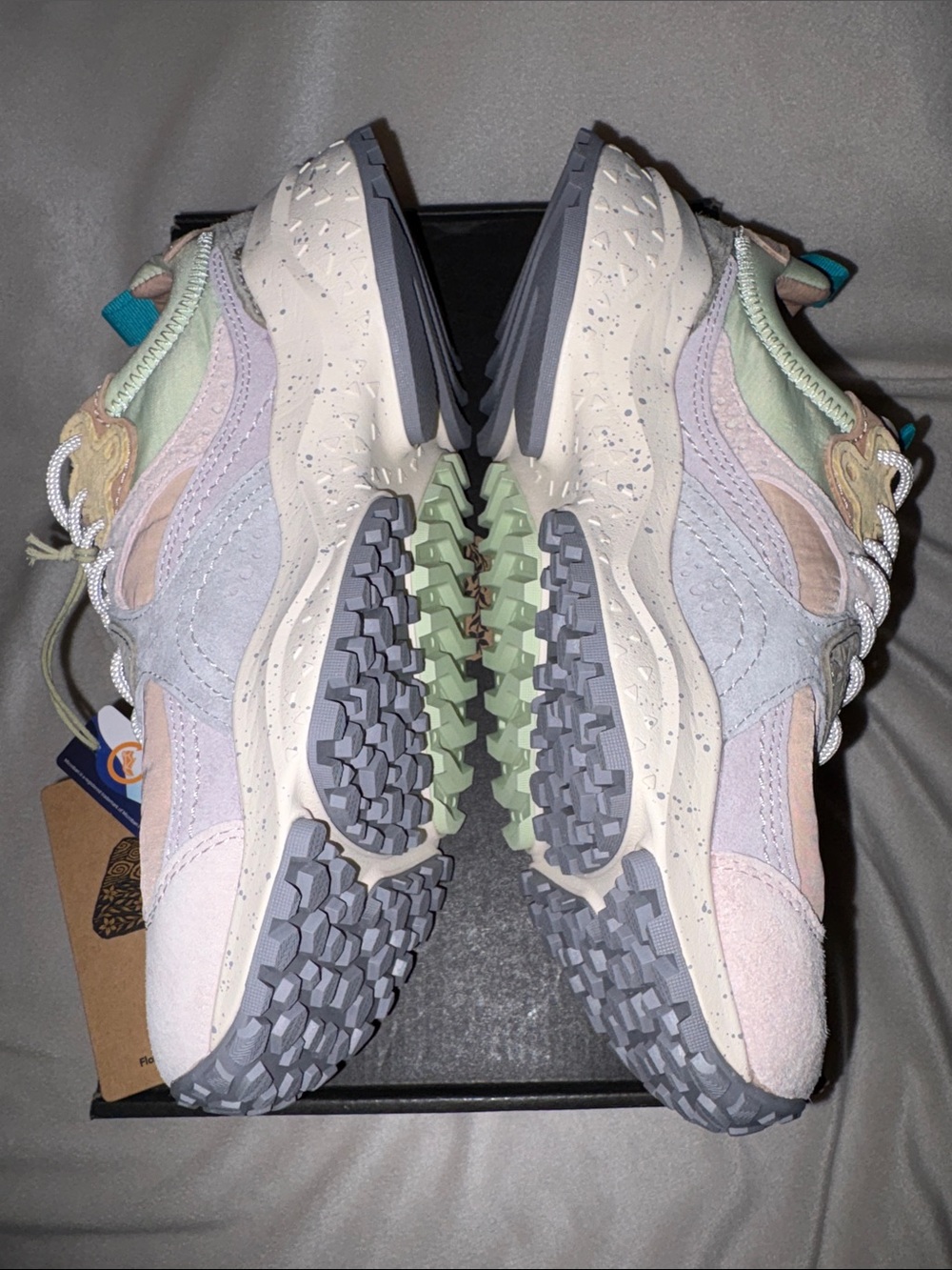 NWT Flower Mountain WAVE WOMAN Suede and fabric sneakers - Light pink-Lilac - Picture 13 of 15
